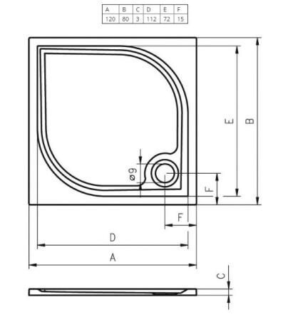     Riho Kolping P34 L 209339 120x80x10 333L